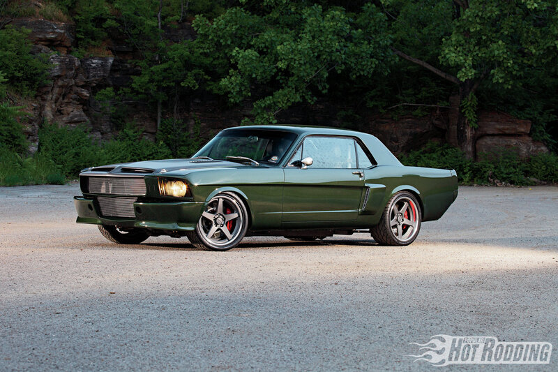 Green Classic Muscle Car — Dramatic, Sunset