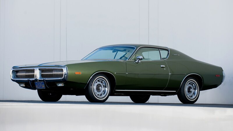 Green Classic Muscle Car — Neutral, Photograph, License Plate