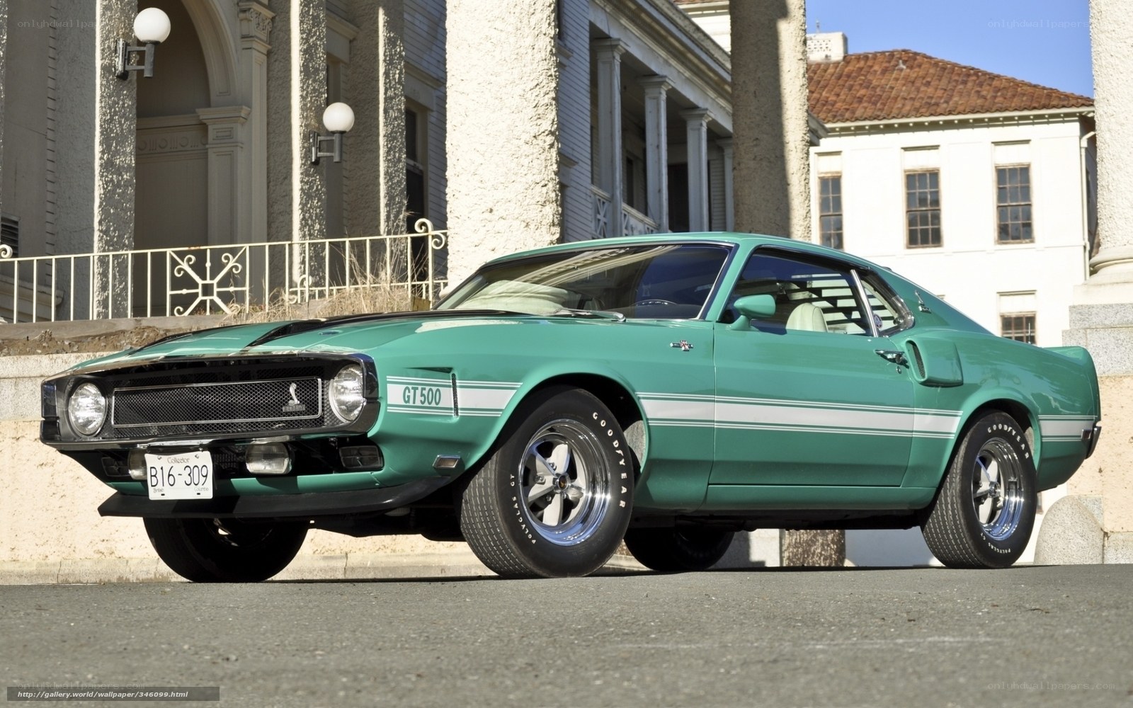Green classic muscle car