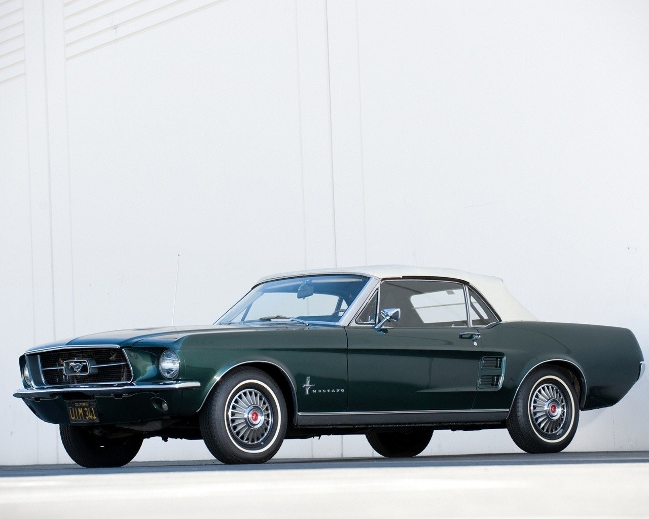 Green classic Mustang convertible
