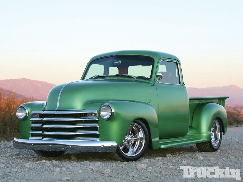 Green Classic Pickup Truck — Serene, Sunrise
