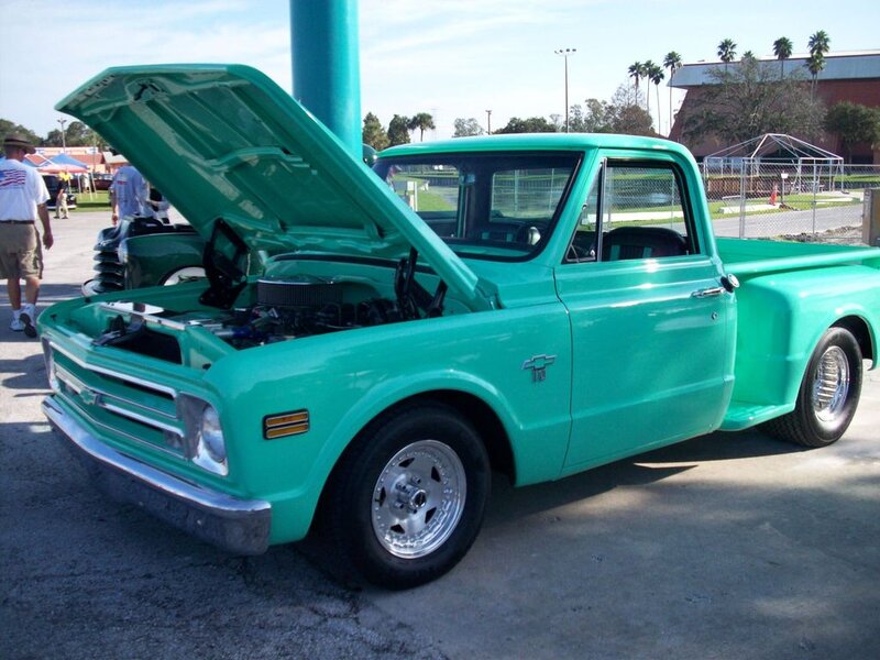 Green Classic Pickup Truck — Teal, Outdoor