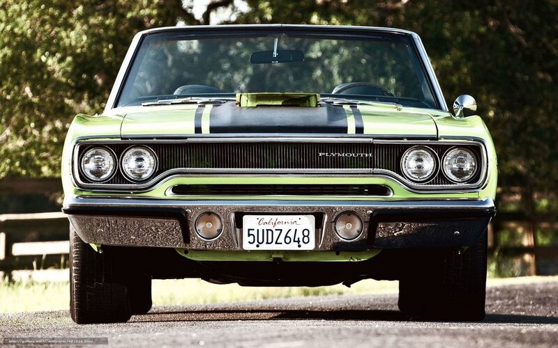 Green classic Plymouth car