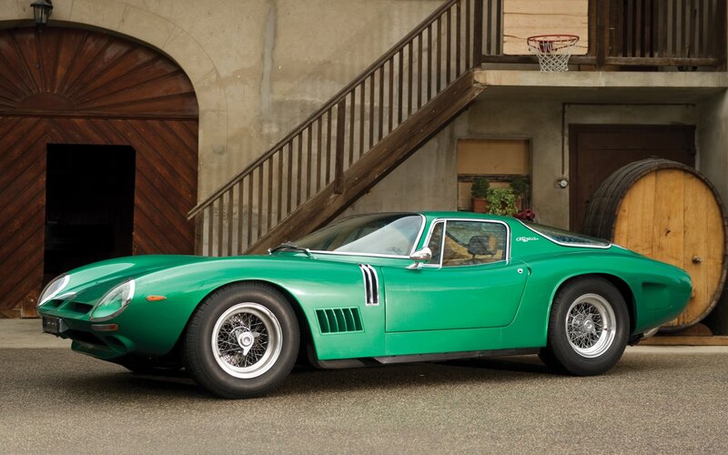 Green classic sports car