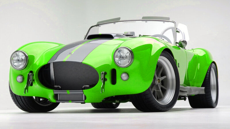 Green classic sports car