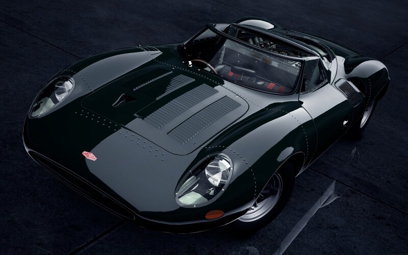 Green classic sports car