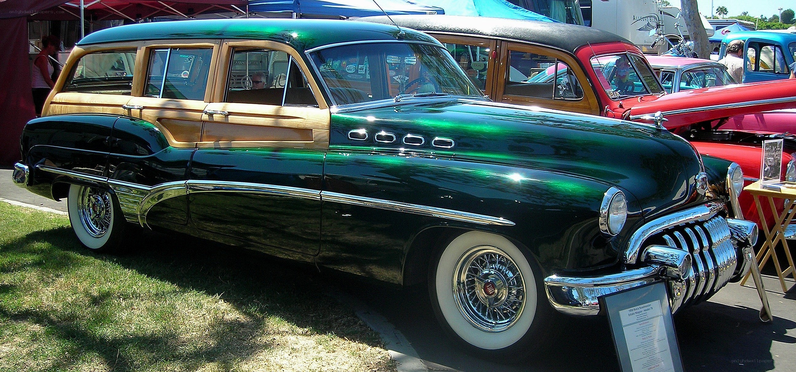 Green classic station wagon
