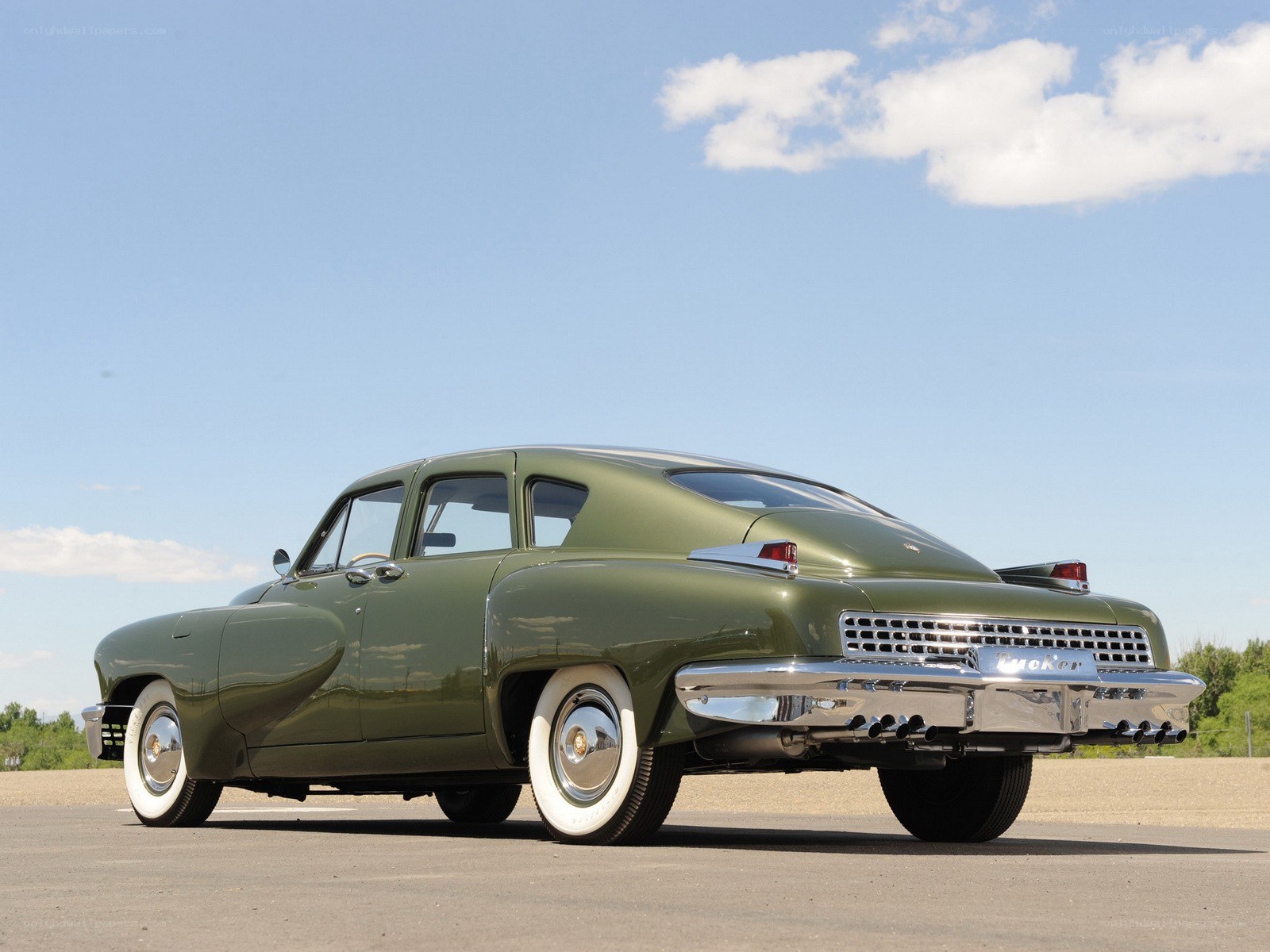 Green classic Tucker car