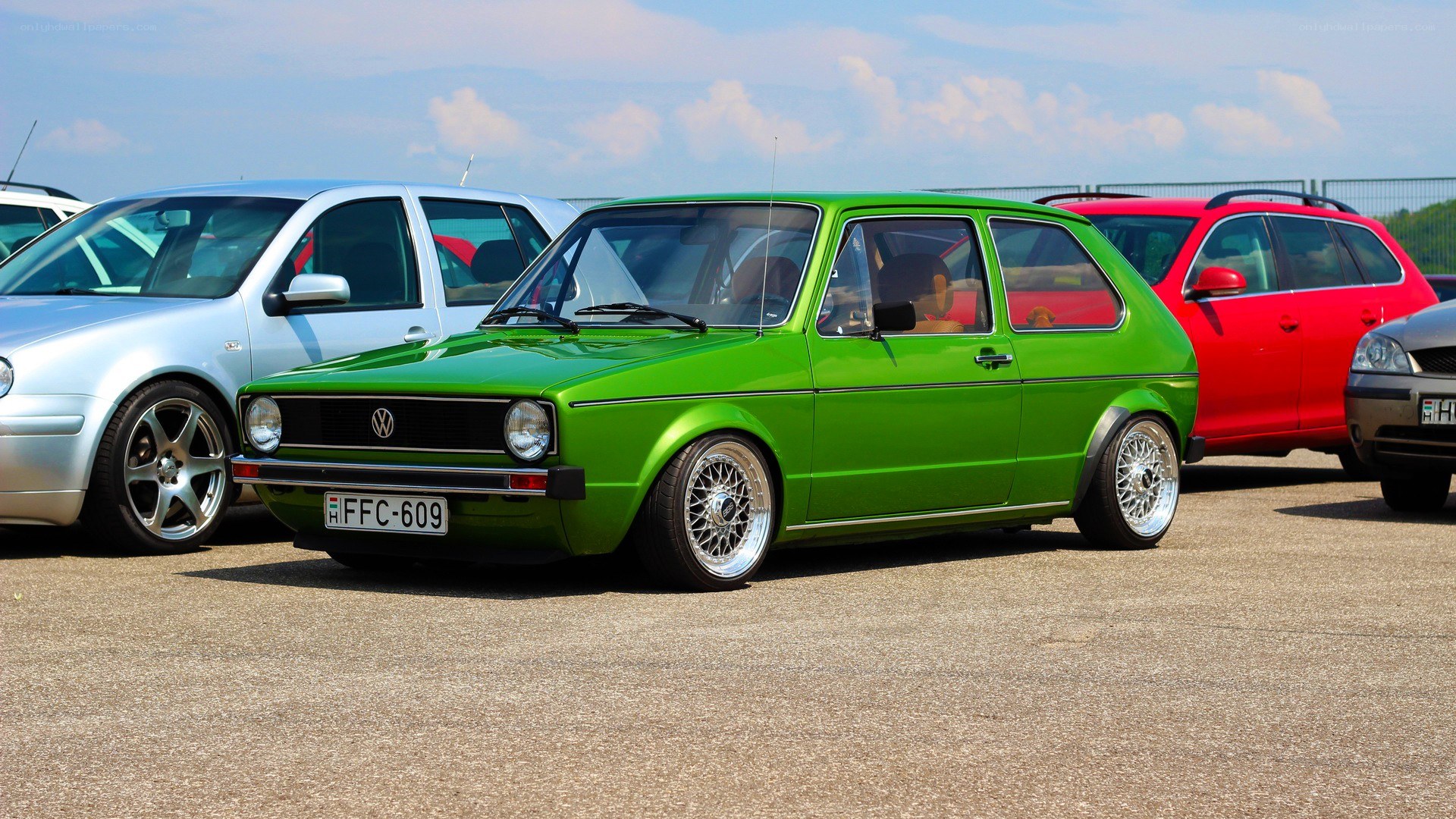 Green classic Volkswagen Golf