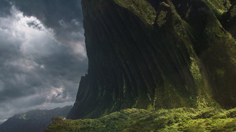 Green Cliff Face — Dramatic