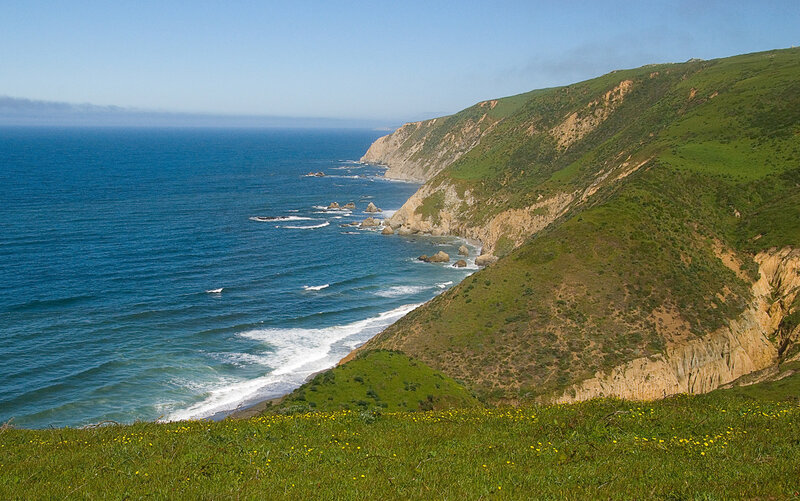 Green Cliffs by Ocean