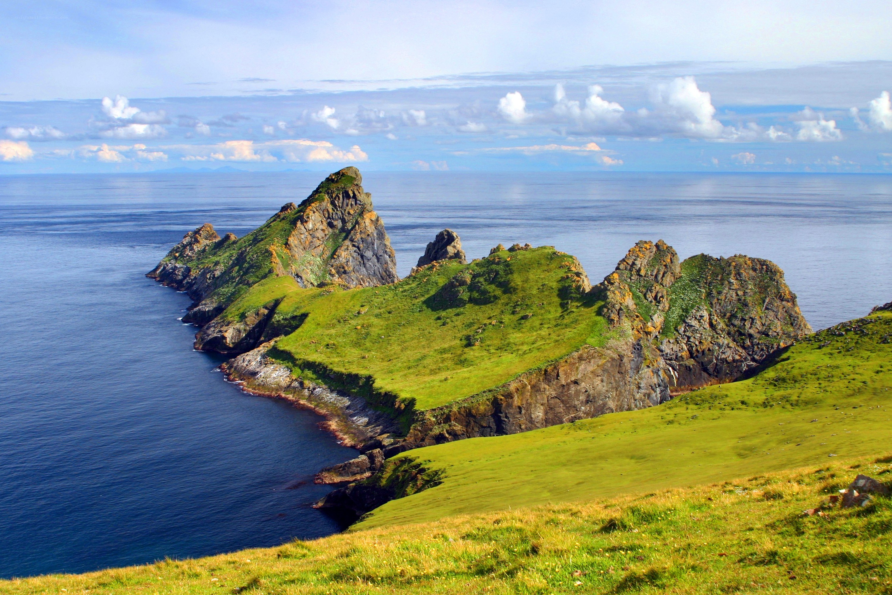 Green cliffs by the sea