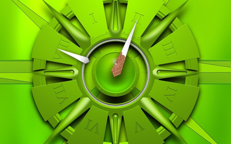 Green Clock Face — Modern