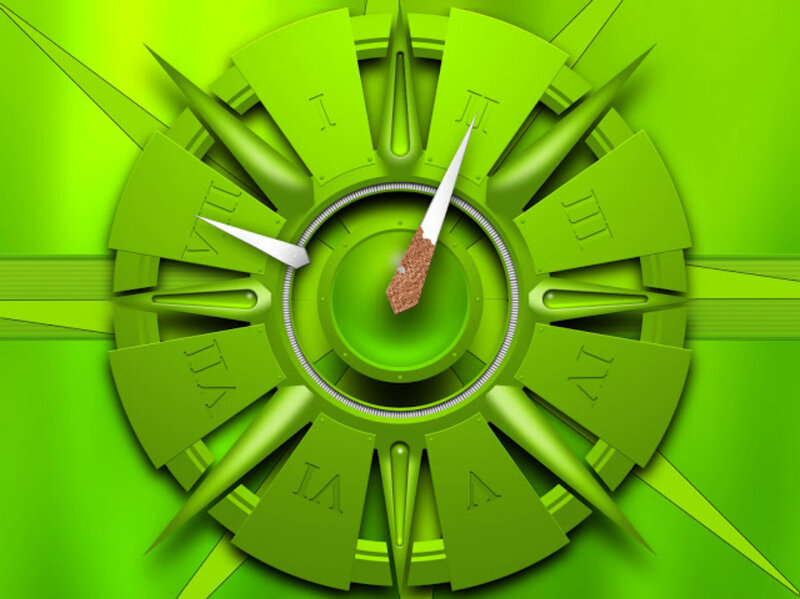 Green Clock Face