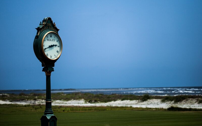 Green Clock on Golf Course