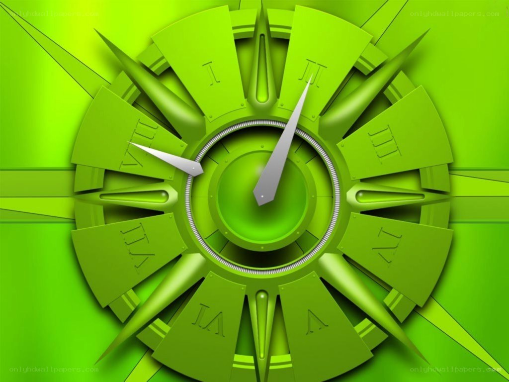 green clock with roman numerals