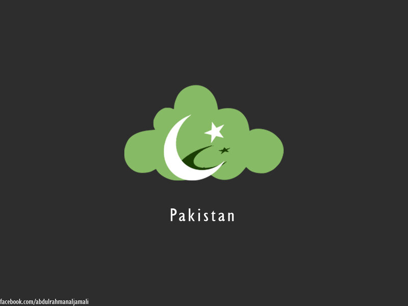 Green Cloud with Crescent and Star