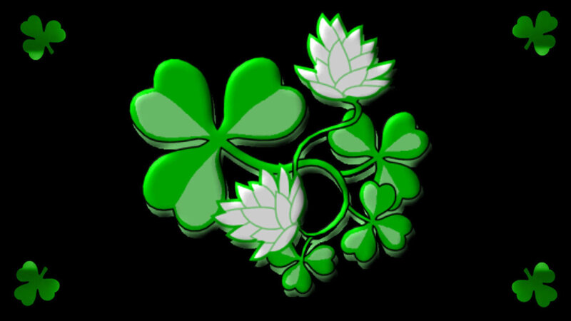 green clover and flower design