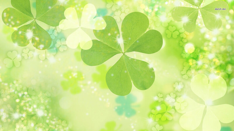 Green Clover Leaves — Bright