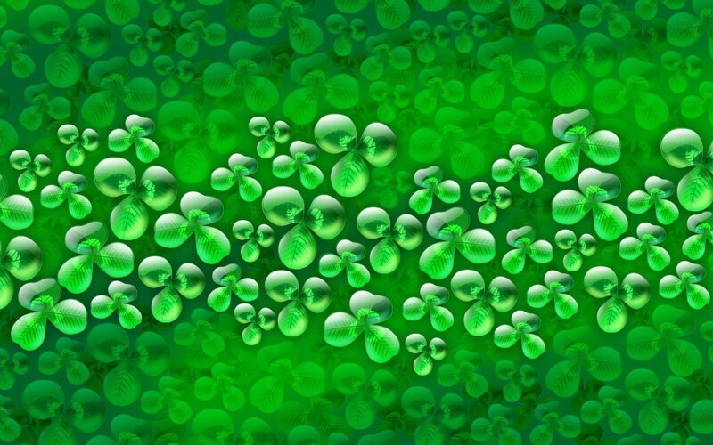 Green Clover Leaves — Calm, Digital Art