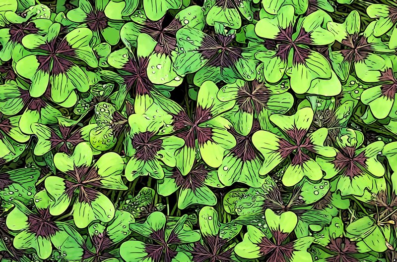 green clover leaves pattern