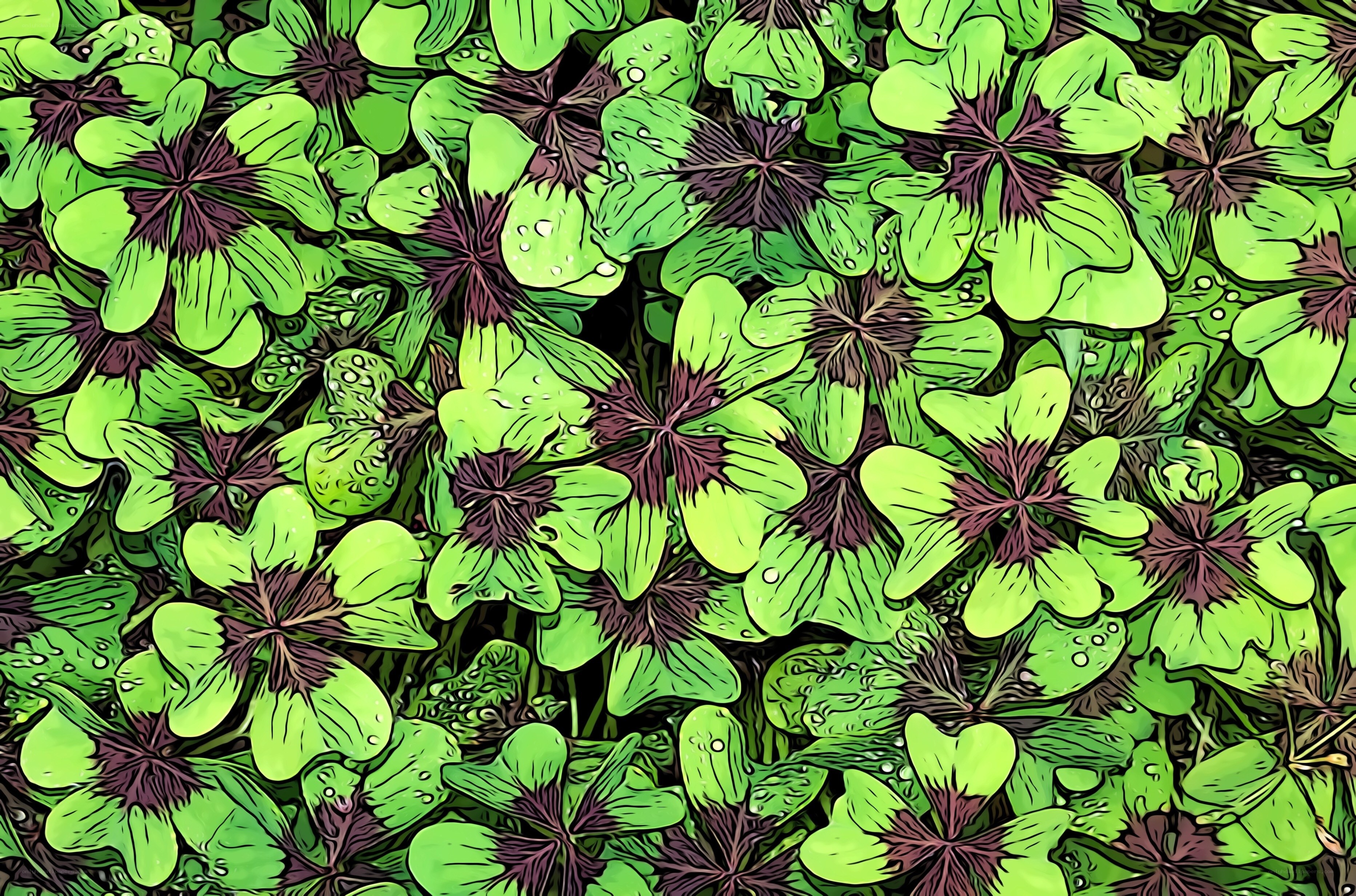 green clover leaves pattern