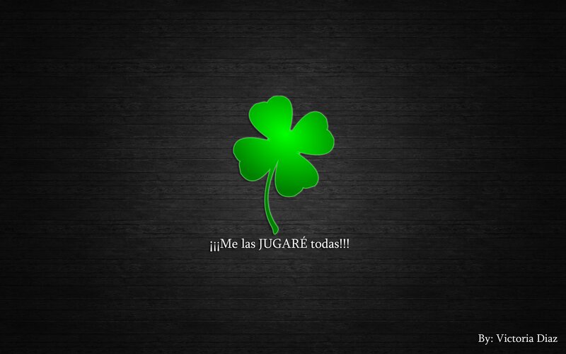 Green Clover on Wood