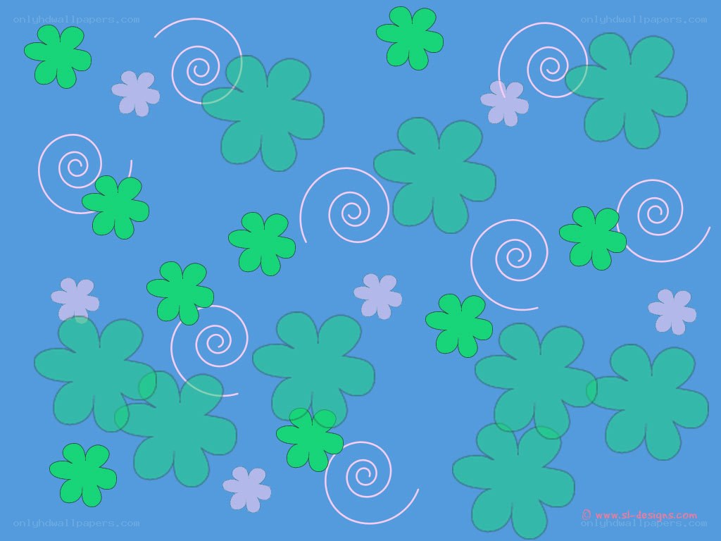 green clover pattern on blue