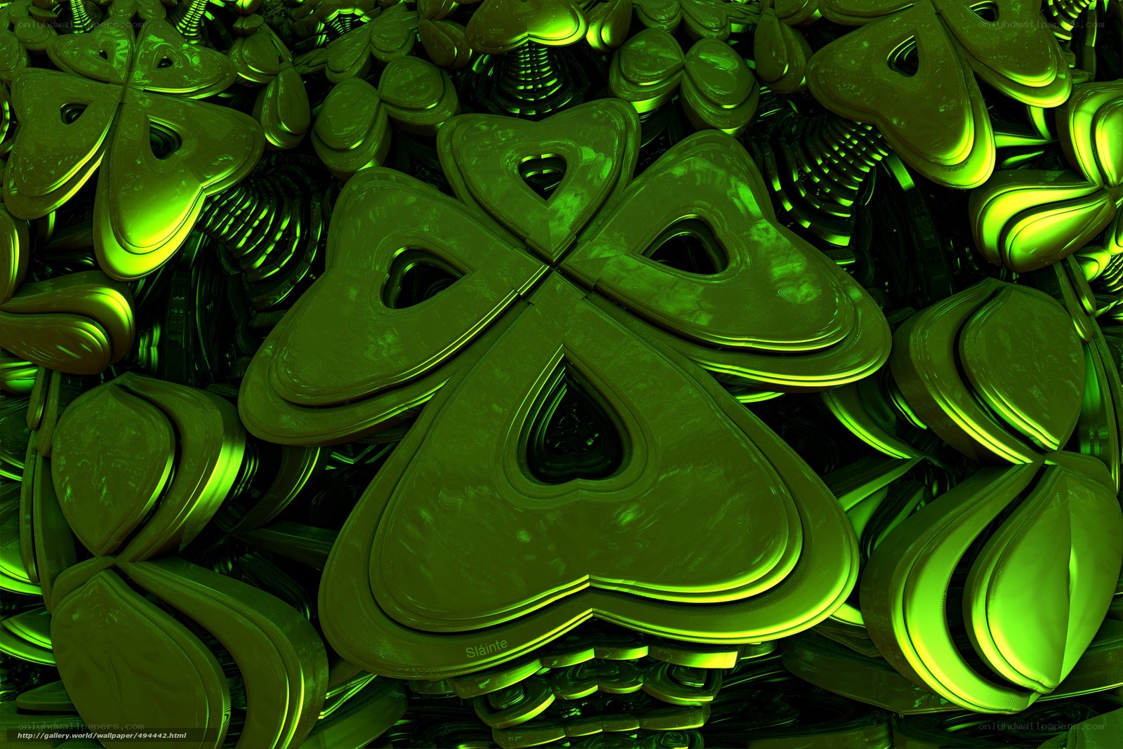 Green clover pattern wallpaper