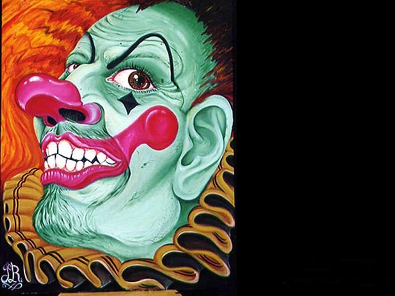 green clown with red nose