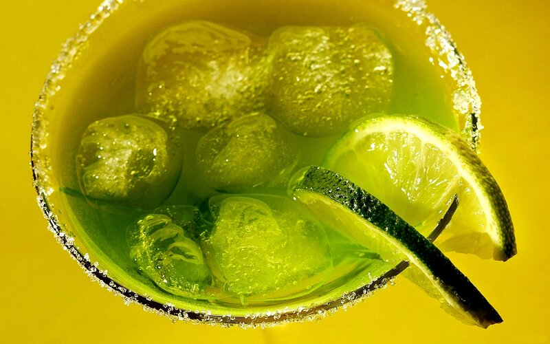 Green Cocktail in Glass — Yellow