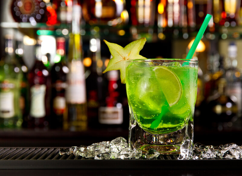 Green Cocktail on Bar
