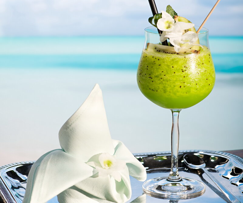 Green Cocktail on Tray