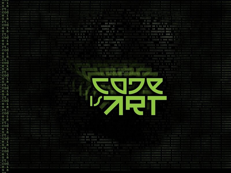 Green code matrix background