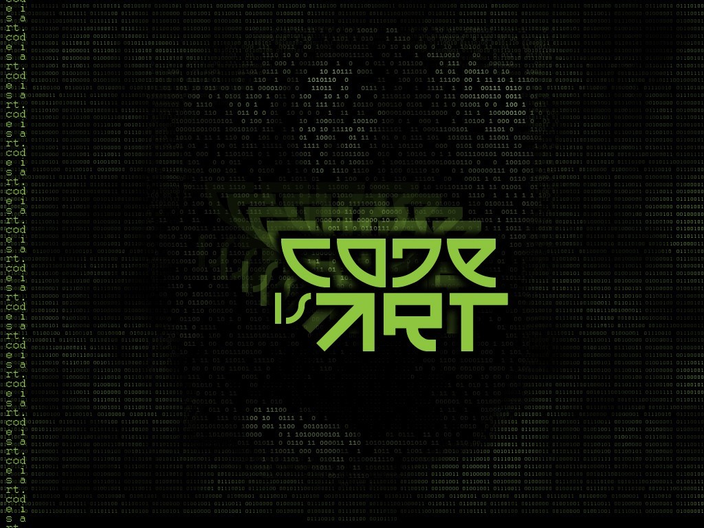 Green code matrix background