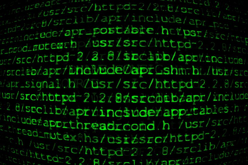 green code on black background