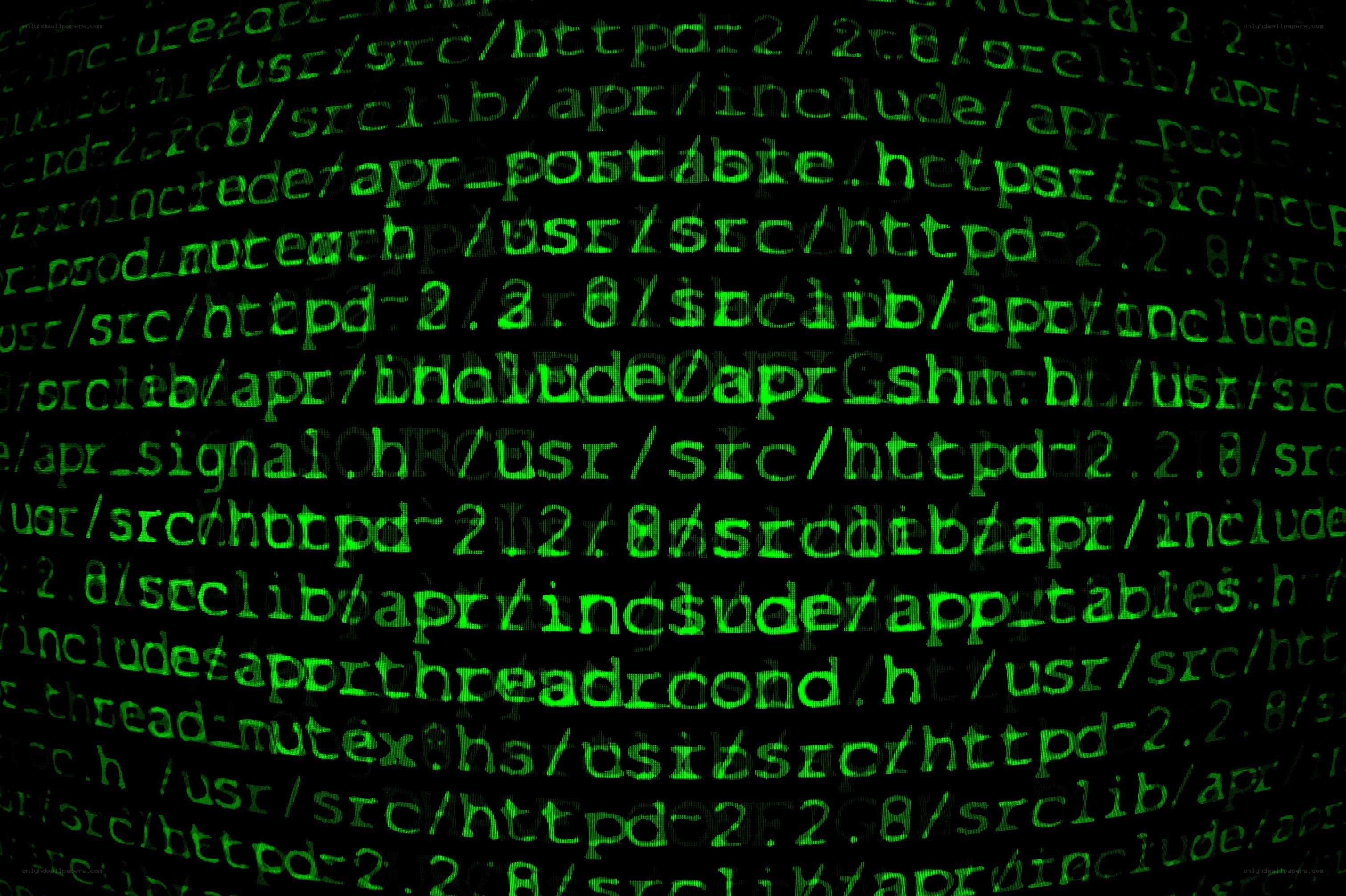 green code on black background