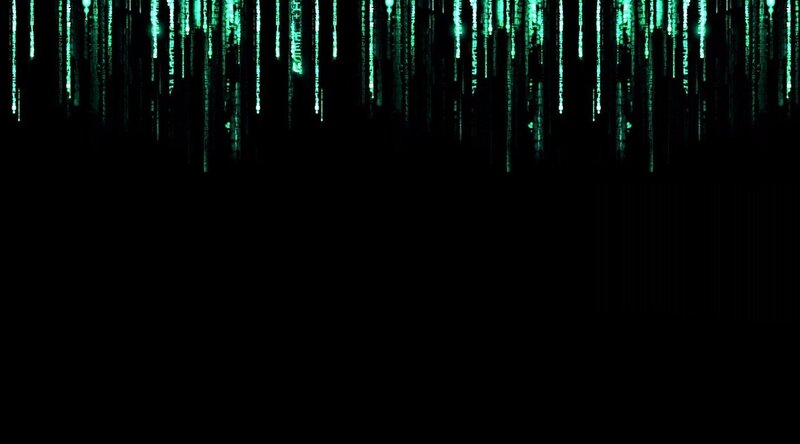 Green Code Rain — Black, Mysterious