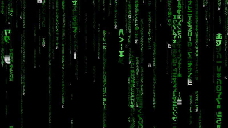 Green Code Rain — Black, Technological, Digital Art, Digital Code