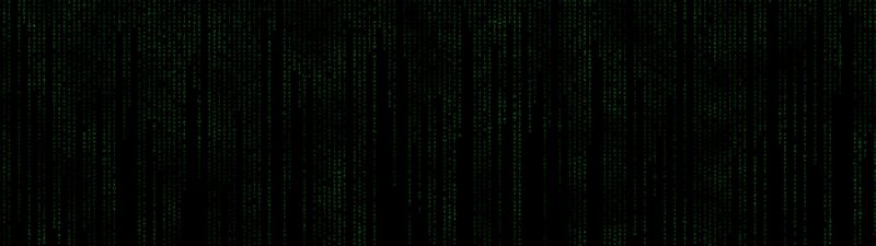 Green Code Rain — Black, Technological