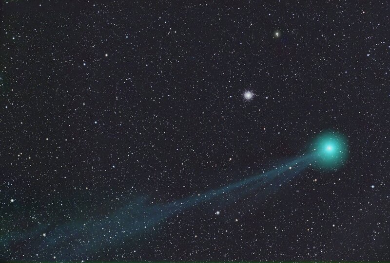 Green Comet in Space — Black