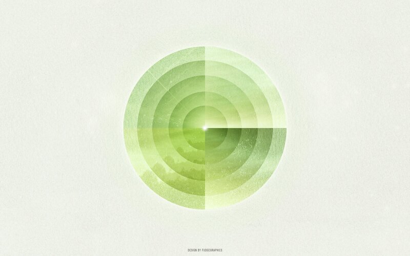 green concentric circles design