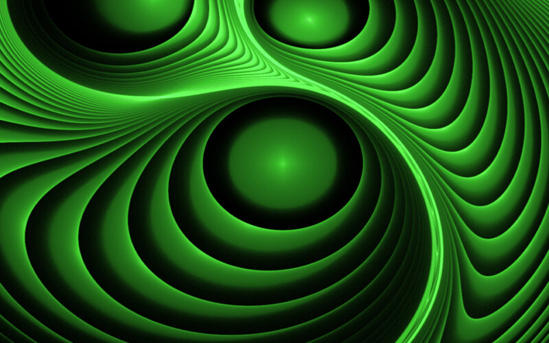 Green concentric wave pattern