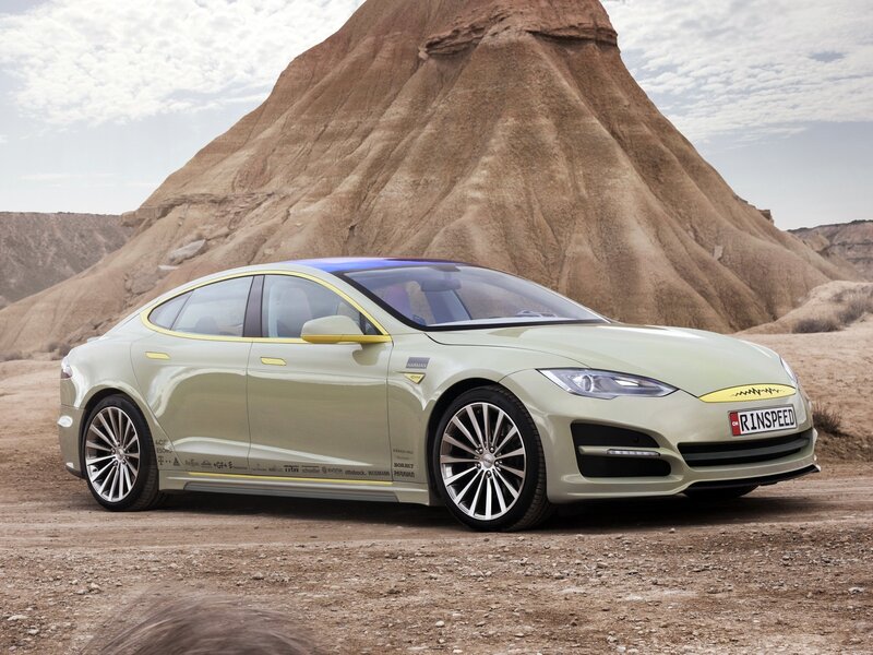 Green Concept Car — Dramatic, Afternoon