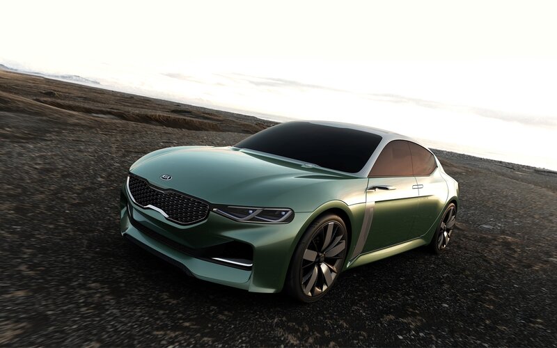 Green Concept Car — Dramatic, Sunset