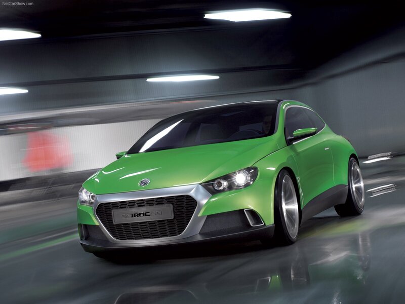 Green Concept Car — Dynamic, 3d Render, Tunnel, Lights, Black, Silver