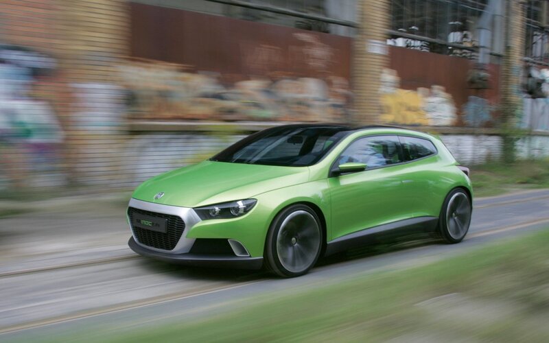 Green Concept Car — Dynamic, Photograph, Building