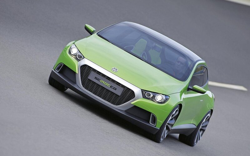 Green Concept Car — Dynamic, Photograph, Road