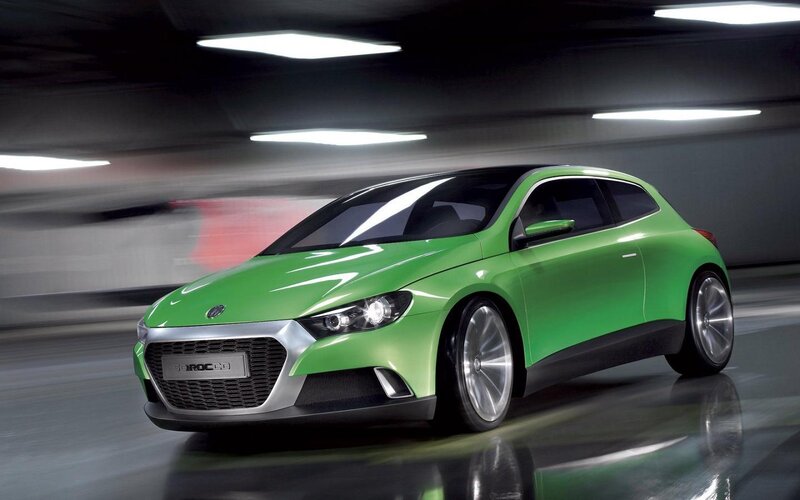 Green Concept Car — Dynamic, Photograph, Tunnel, Lights