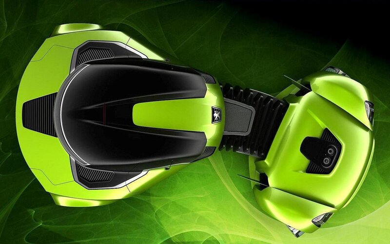Green Concept Car — Futuristic, 3d Render, Engine
